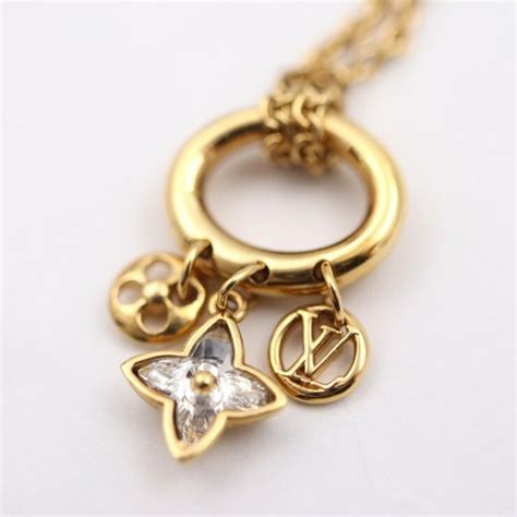 LOUIS VUITTON Metal Blooming Strass Necklace .